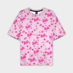 Мужская футболка oversize 3D Барби, сердечки и цветочки
