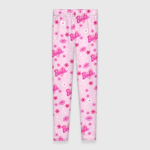 Леггинсы 3D Барби, сердечки и цветочки