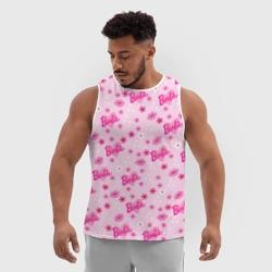Мужская спортивная майка 3D Барби, сердечки и цветочки - фото 2