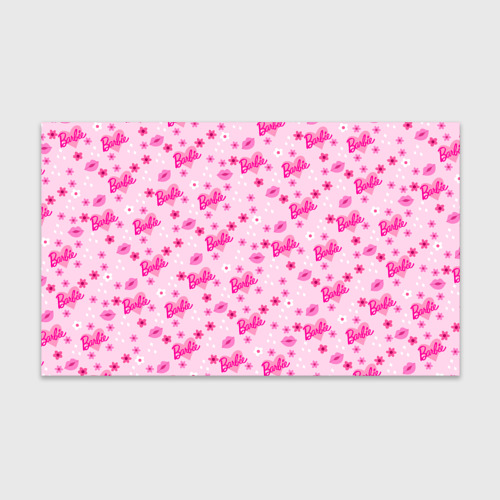 Бумага для упаковки с принтом Барби, сердечки и цветочки, вид спереди №1