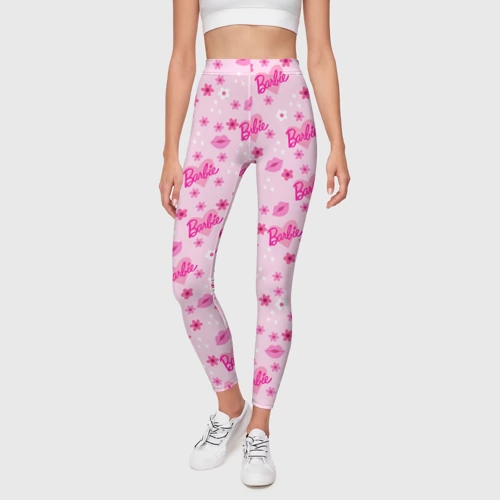 Леггинсы 3D Барби, сердечки и цветочки - фото 3