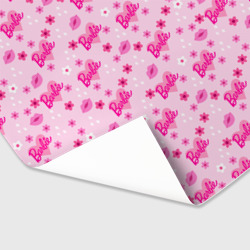 Бумага с принтом Барби, сердечки и цветочки для любого человека, вид спереди №3. Цвет основы: белый