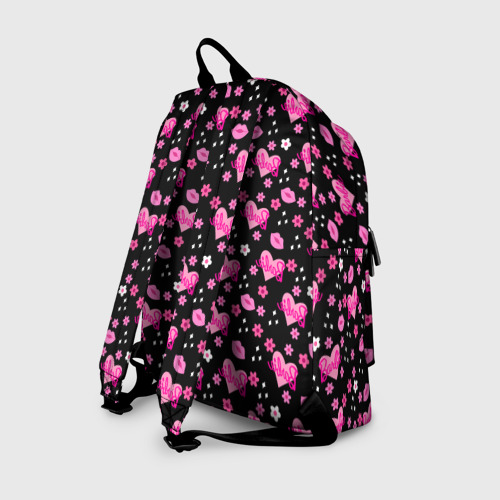 Рюкзак 3D Черный фон, барби и цветы - фото 2