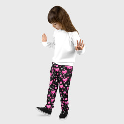 Детские брюки 3D Черный фон, барби и цветы - фото 2