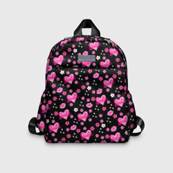 Детский рюкзак 3D Черный фон, барби и цветы