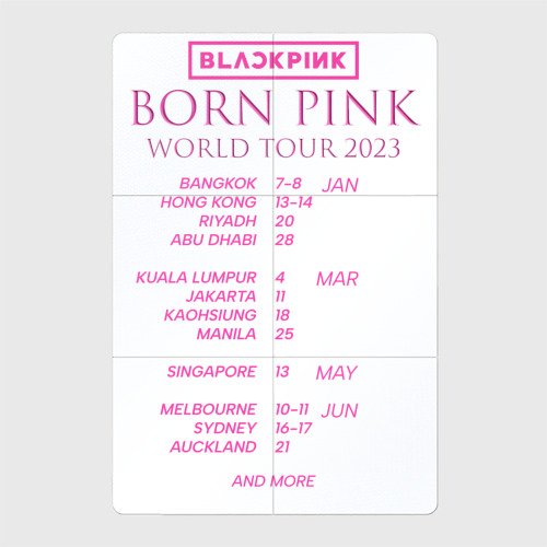 Магнитный плакат 2Х3 Blackpink world tour Born Pink постер