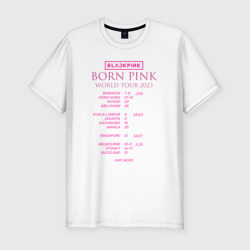 Мужская футболка хлопок Slim Blackpink world tour Born Pink постер