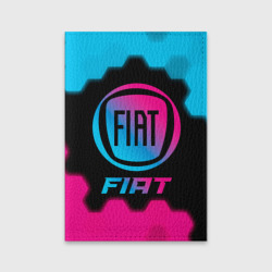 Обложка для паспорта матовая кожа Fiat - neon gradient