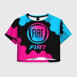 Женская футболка Crop-top 3D Fiat - neon gradient