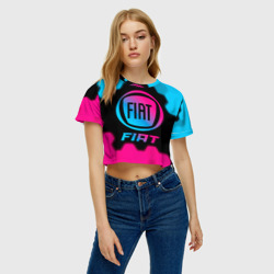 Женская футболка Crop-top 3D Fiat - neon gradient - фото 2