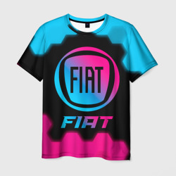 Мужская футболка 3D Fiat - neon gradient