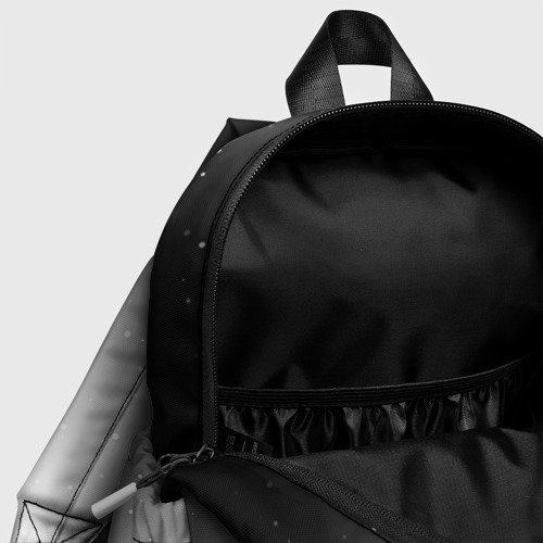 Детский рюкзак 3D с принтом Doom glitch на светлом фоне: надпись, символ, фото #4