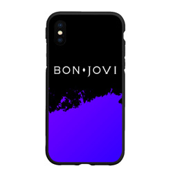 Чехол для iPhone XS Max матовый Bon Jovi purple grunge