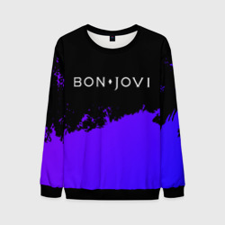 Мужской свитшот 3D Bon Jovi purple grunge