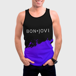 Мужская майка 3D Bon Jovi purple grunge - фото 2