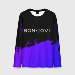 Мужской лонгслив 3D Bon Jovi purple grunge