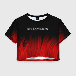 Женская футболка Crop-top 3D Joy Division red plasma