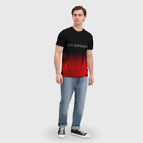 Мужская футболка 3D Joy Division red plasma, цвет 3D печать - фото 5