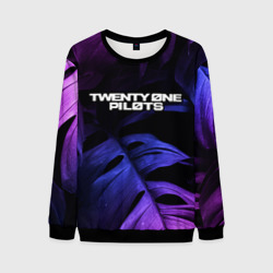 Мужской свитшот 3D Twenty One Pilots neon monstera