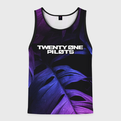 Мужская майка 3D Twenty One Pilots neon monstera, цвет 3D печать