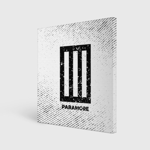 Холст квадратный Paramore с потертостями на светлом фоне, цвет 3D печать