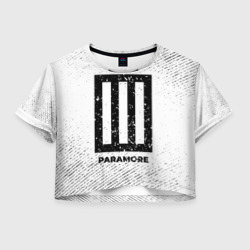 Женская футболка Crop-top 3D Paramore с потертостями на светлом фоне