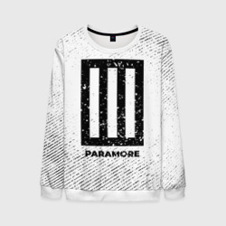 Мужской свитшот 3D Paramore с потертостями на светлом фоне