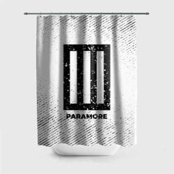 Штора 3D для ванной Paramore с потертостями на светлом фоне