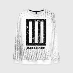 Женский свитшот 3D Paramore с потертостями на светлом фоне