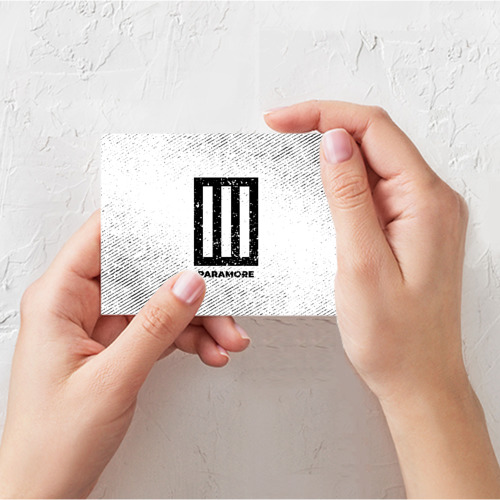 Поздравительная открытка Paramore с потертостями на светлом фоне, цвет белый - фото 3