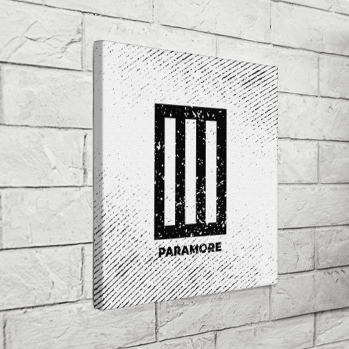 Холст квадратный Paramore с потертостями на светлом фоне, цвет 3D печать - фото 3
