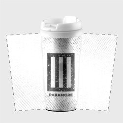 Термокружка-непроливайка Paramore с потертостями на светлом фоне - фото 2