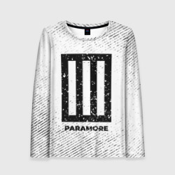 Женский лонгслив 3D Paramore с потертостями на светлом фоне