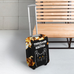 Чехол для чемодана 3D Thousand Foot Krutch рок кот и огонь - фото 2