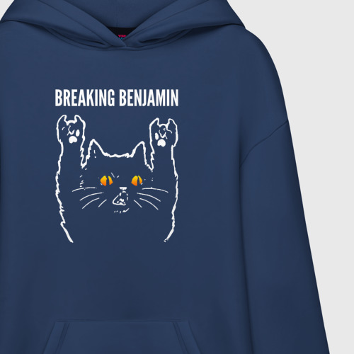 Худи SuperOversize хлопок Breaking Benjamin rock cat - фото 3