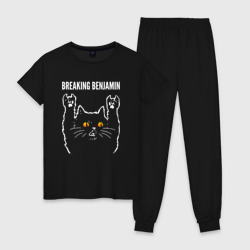 Женская пижама хлопок Breaking Benjamin rock cat