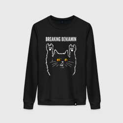 Женский свитшот хлопок Breaking Benjamin rock cat