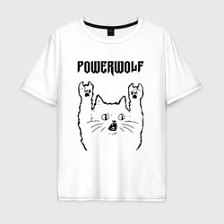 Мужская футболка хлопок Oversize Powerwolf - rock cat