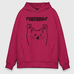 Мужское худи Oversize хлопок Powerwolf - rock cat