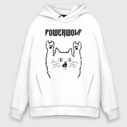 Powerwolf - rock cat – Худи оверсайз из хлопка с принтом купить со скидкой в -21%