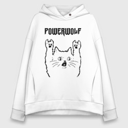 Женское худи Oversize хлопок Powerwolf - rock cat