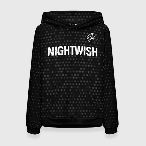 Женская толстовка 3D Nightwish glitch на темном фоне: символ сверху, цвет 3D печать