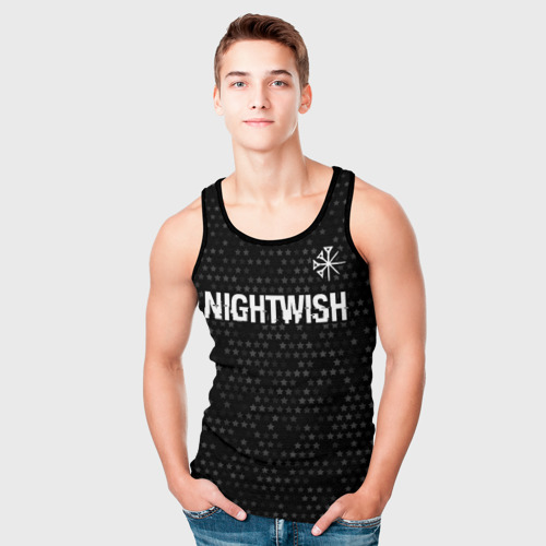 Мужская майка 3D Nightwish glitch на темном фоне: символ сверху, цвет 3D печать - фото 5