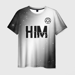 HIM glitch на светлом фоне: символ сверху – Мужская футболка 3D с принтом купить со скидкой в -26%