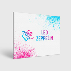 Холст прямоугольный Led Zeppelin neon gradient style: надпись и символ