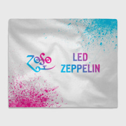 Плед 3D Led Zeppelin neon gradient style: надпись и символ