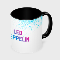 Кружка с полной запечаткой Led Zeppelin neon gradient style: надпись и символ