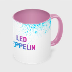 Кружка с полной запечаткой Led Zeppelin neon gradient style: надпись и символ