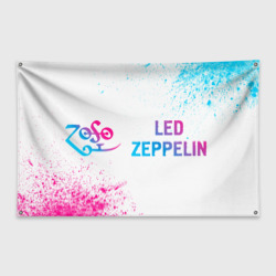 Флаг-баннер Led Zeppelin neon gradient style: надпись и символ