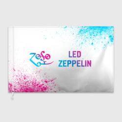 Флаг 3D Led Zeppelin neon gradient style: надпись и символ